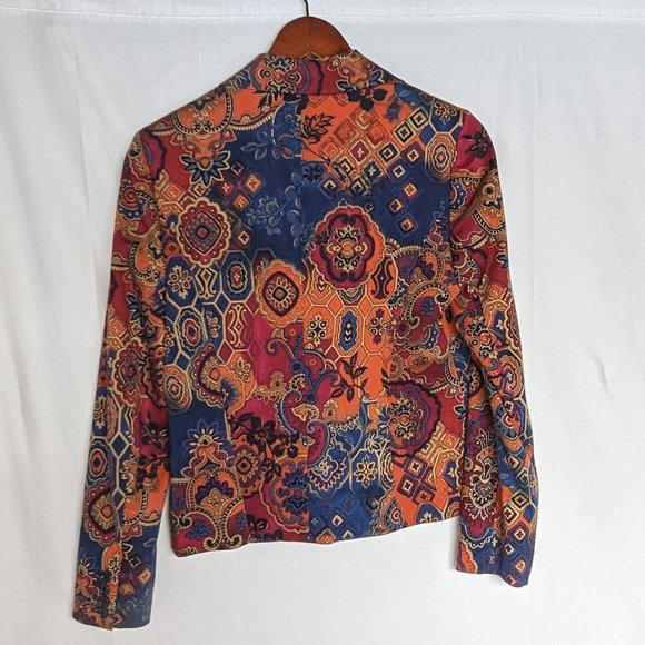 Vintage Jones New York Signature paisley stretch blazer size 6 petite EUC - Picture 2 of 11